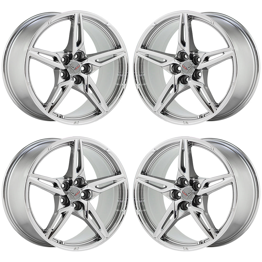 19x8.5 20x11 Corvette C8 PVD Chrome wheels rims Factory OEM 14007 14008 EXCHANGE