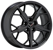 Load image into Gallery viewer, 19x8.5 20x11 Corvette C8 black chrome wheels rims Factory OEM GM set 14011 14012
