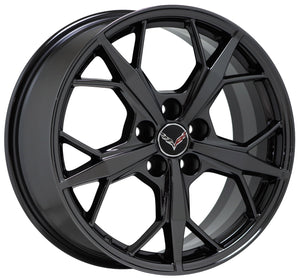 19x8.5 20x11 Corvette C8 black chrome wheels rims Factory OEM GM set 14011 14012