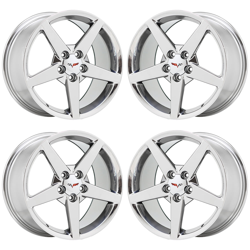 18x8.5 19x10 Corvette C6 PVD Chrome wheels rims Factory OEM 5208 5210 EXCHANGE