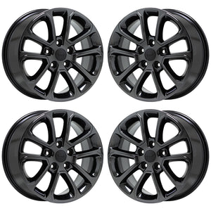 18" Jeep Grand Cherokee Dodge Durango Black Chrome wheels rims OEM set 9136