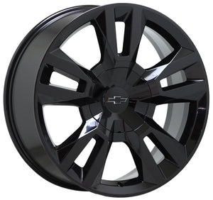 22" Silverado 1500 Suburban Tahoe Black wheels rims OEM GM set 4 5620 EXCHANGE