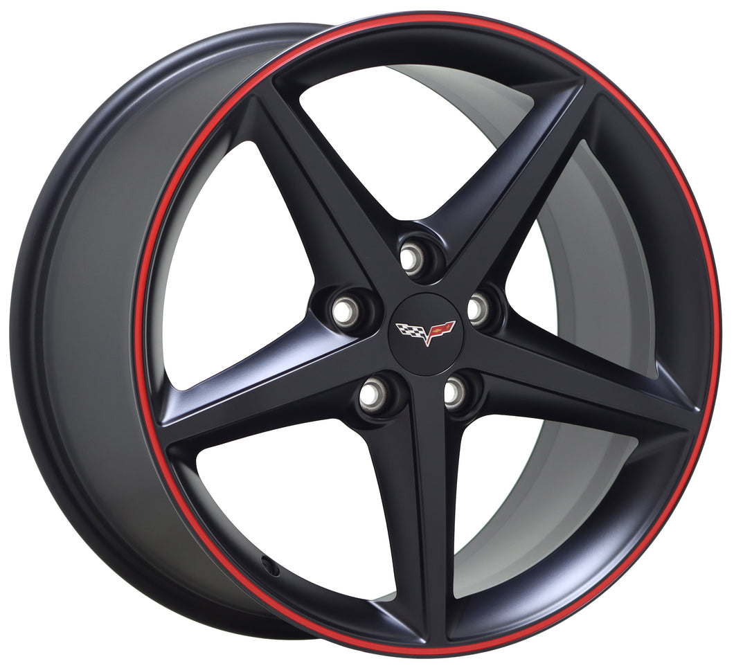 19x10 Corvette C6 Rear black red-line wheel rim Factory x1 OEM NEW 5489