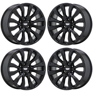 22" Cadillac Escalade Gloss Black Wheels Rims Factory OEM Set 14025 EXCHANGE