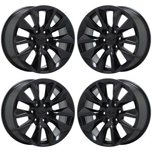 20" Chevrolet Silverado 1500 Black wheels rims Factory OEM set 5916