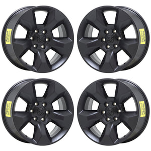 20" Dodge Ram 1500 Truck Satin Black wheels rims Factory OEM 2019-2024 set 2675