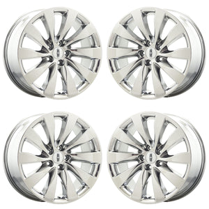 19" Lincoln MKS PVD Chrome wheels rims Factory OEM set 2009-2016 - 3928