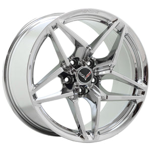 19" 20" Corvette C7 ZR1 Z06 Grand Sport PVD Chrome wheels OEM set 5926 5930