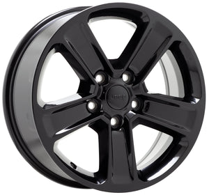 18" Jeep Wrangler Gladiator Black wheels rims Factory OEM set5 9221 EXCHANGE