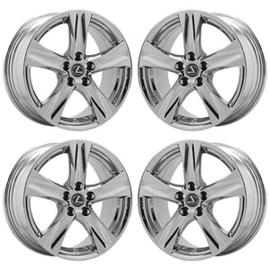 18x8" 18x8.5" Lexus IS250 IS350 PVD Chrome Wheels Rims OEM 74238 74239 EXCHANGE