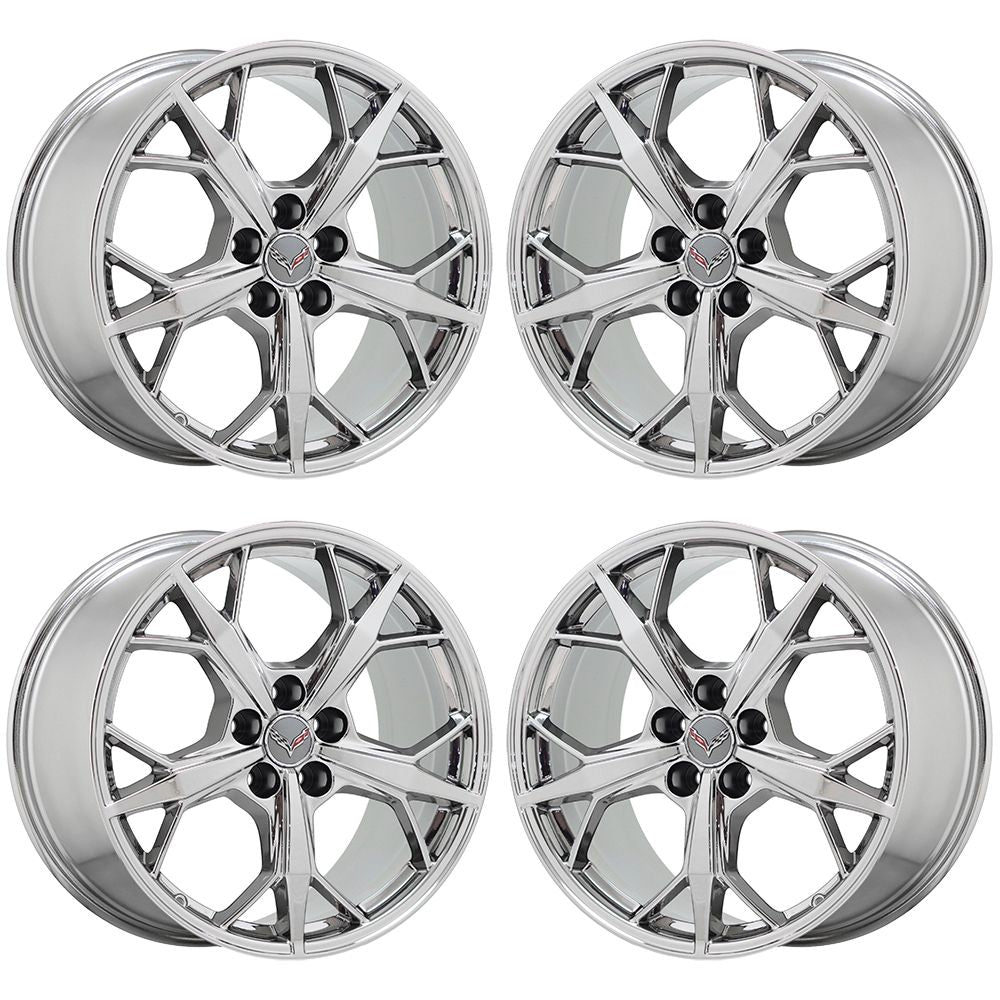 19x8.5 20x11 Corvette C8 PVD Chrome wheels Factory OEM GM 14011 14012 EXCHANGE