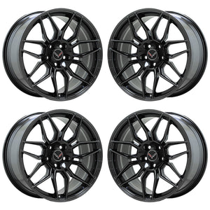 20" 21" Corvette C8 PVD Black Chrome wheels rims Factory 95580 95581 EXCHANGE