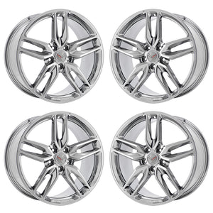 19x8.5" 20x10" Corvette PVD Chrome wheels rims Factory OEM GM set 5635 5641