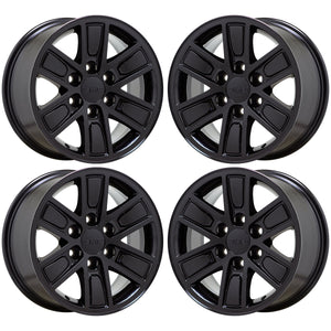 17" GMC Sierra Yukon Silverado 1500 Gloss Black wheels rims Factory OEM set 5654