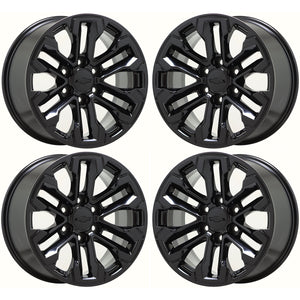 18" GMC Sierra Silverado 1500 Truck Gloss Black wheels rims OEM set 5905