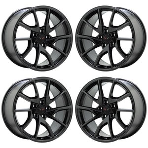 19" 20" Corvette C7 Z06 PVD Black Chrome Wheels Rims Factory OEM Set 96013 96014