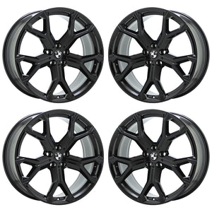 21" BMW X5 X6 Gloss Black Wheels Rims Factory OEM Set 86466 86468 EXCHANGE