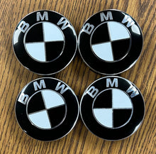 Load image into Gallery viewer, 2 1/8&quot; BMW 2, 3, 4, 5, 6, 7 Series Black Center Cap #36 13 6 850 834 set
