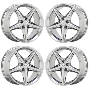 18x8.5 19x10 Corvette C6 PVD Chrome wheels rims Factory OEM GM set 5484 5489