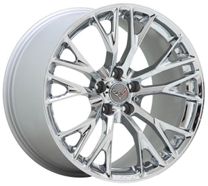 19x10" 20x12" Corvette Z06 C7 PVD Chrome wheels OEM set 5734 5740 EXCHANGE