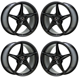 20" 21" Corvette C8 Z06 E-Ray Black Chrome wheels rims Factory OEM Set EXCHANGE