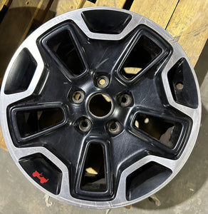 17" Jeep Wrangler Black machined wheel rim Factory OEM single 9118