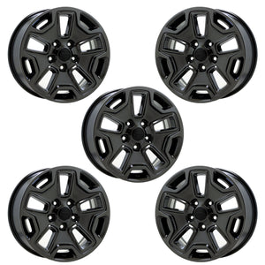 17" Jeep Wrangler Black Chrome wheels rims Factory OEM set5 9118