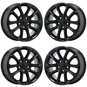 18" Jeep Grand Cherokee Durango Gloss Black wheels rims OEM set 9136 EXCHANGE