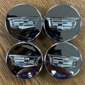 2 5/8" Cadillac ATS, CT4, CT5, CTS, XT5, XT6 Chrome Center Cap #23212548 set