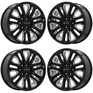 22" GMC Sierra 1500 Black wheels rims Factory OEM set 95486 EXCHANGE