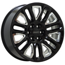 Load image into Gallery viewer, 22&quot; GMC Sierra 1500 Black wheels rims Factory OEM set 95486 EXCHANGE
