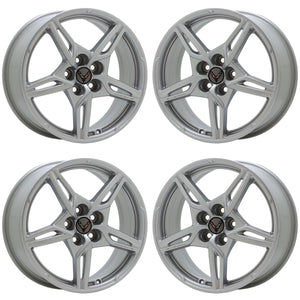 19x8.5" 20x11" Corvette C8 Silver wheels rims Factory OEM GM set 14007 14008